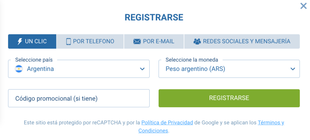 1xbet sign up argentina